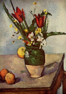Tulpen und �pfel nach C�zanne
